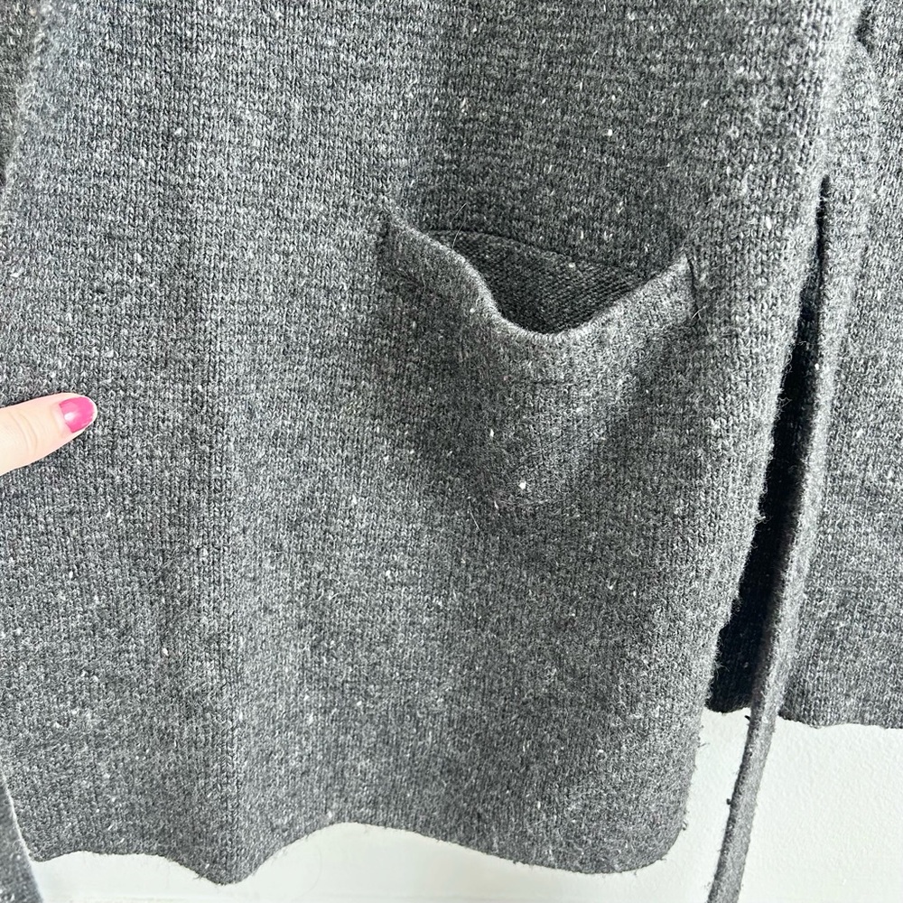 Madewell Donegal Tie-Waist Cardigan Sweater in Donegal Thunder Heather Black - L - Picture 11 of 12